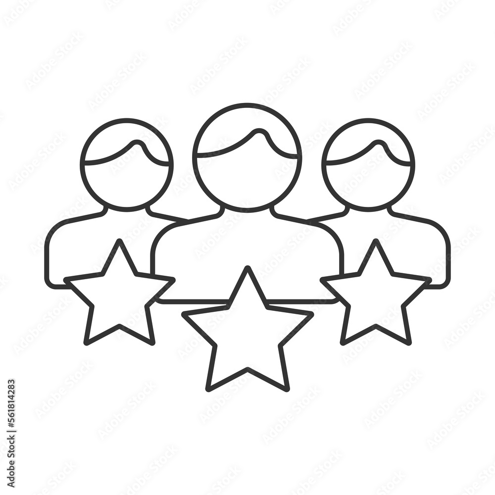 Loyal customers vector icon. Line sign for mobile concept and web design. Symbol, logo illustration. Vector graphics Loyal customers vector icon. Line sign for mobile concept and web design. Symbol, logo illustration. Vector graphics