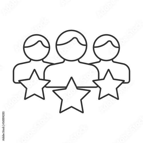 Loyal customers vector icon. Line sign for mobile concept and web design. Symbol, logo illustration. Vector graphics