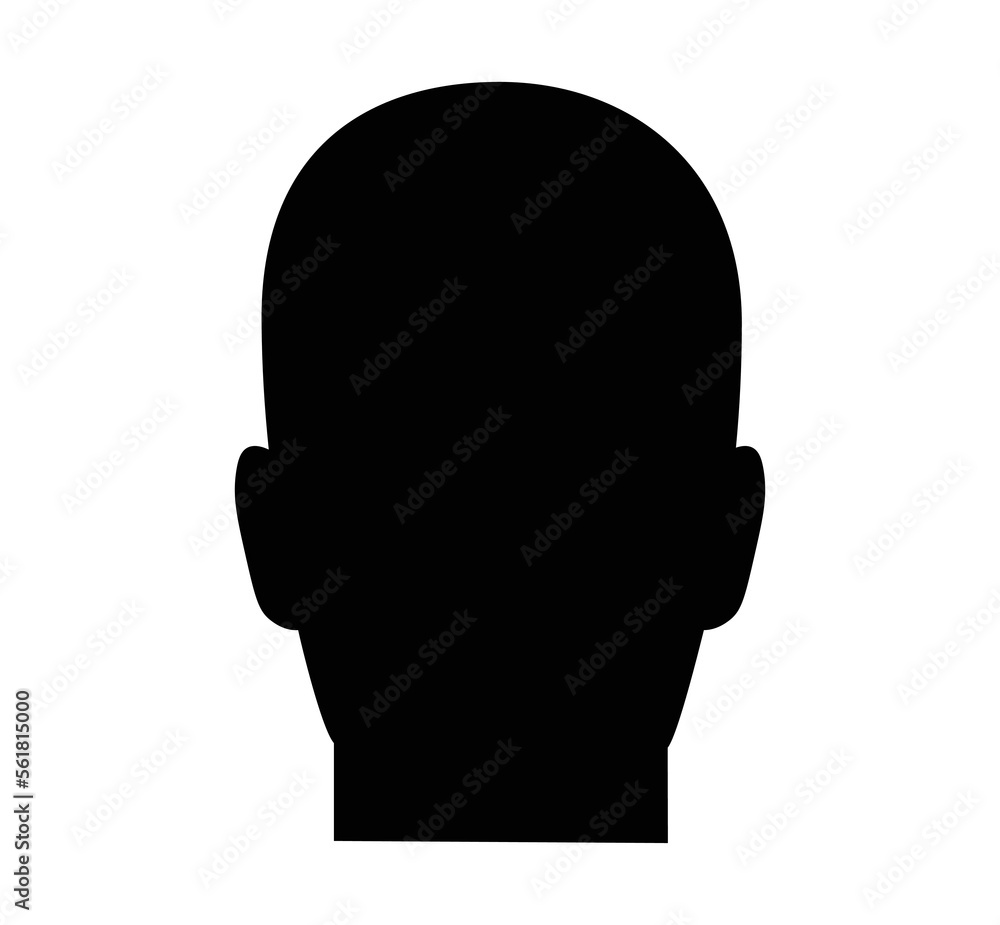 Silhouette of human head in full face. Black sketch portrait for artistic abstraction and designation of anonym in web social vector networks Silhouette of human head in full face. Black sketch portrait for artistic abstraction and designation of anonym in web social vector networks