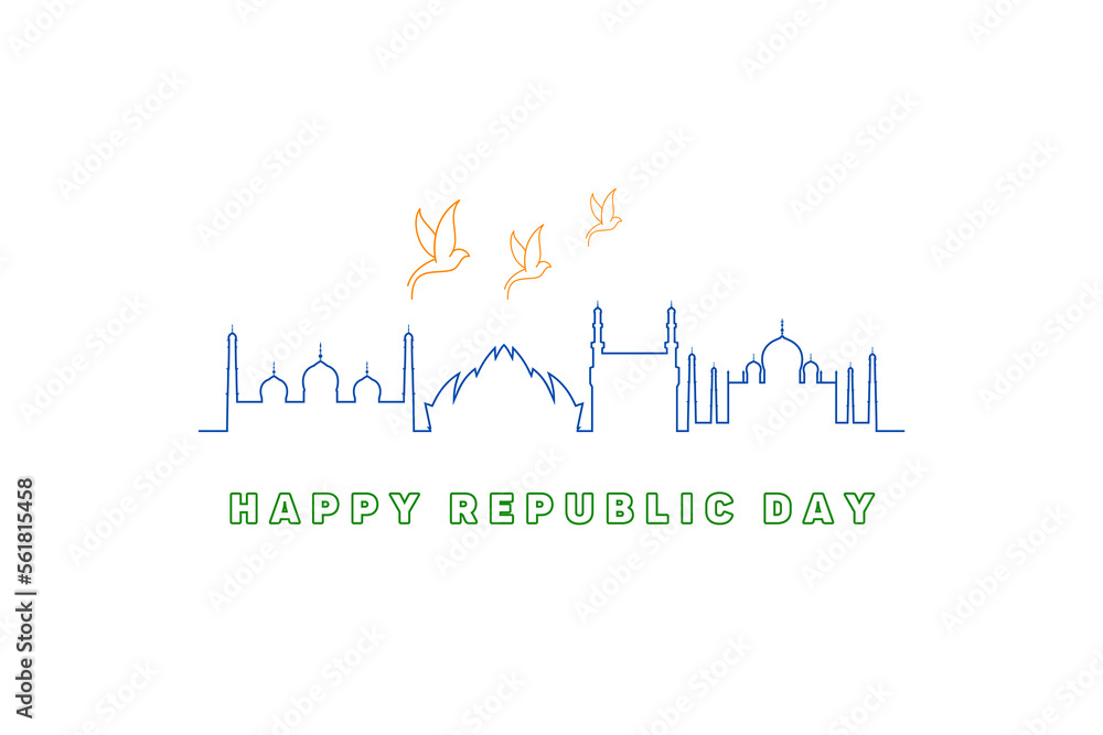 Vector illustration design of happy Republic Day of India.