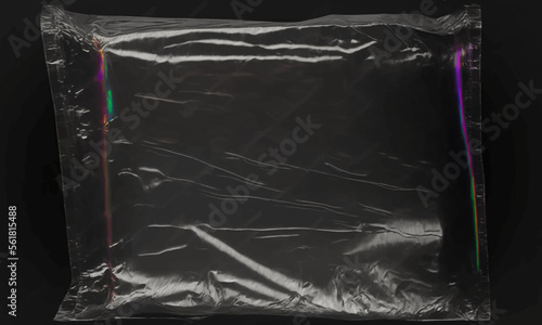 Black Background texture polyethylene,transparent polyethylene black plastic film, transparent stretched black metaverse background

