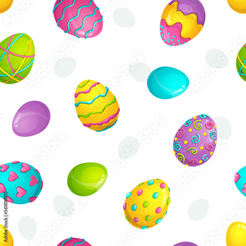 Seamless vector pattern with colorful Easter eggs