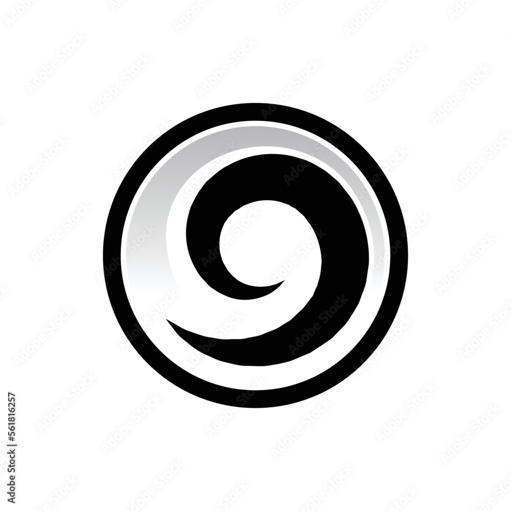 Simple spiral 3d design black and white Simple spiral 3d design black and white