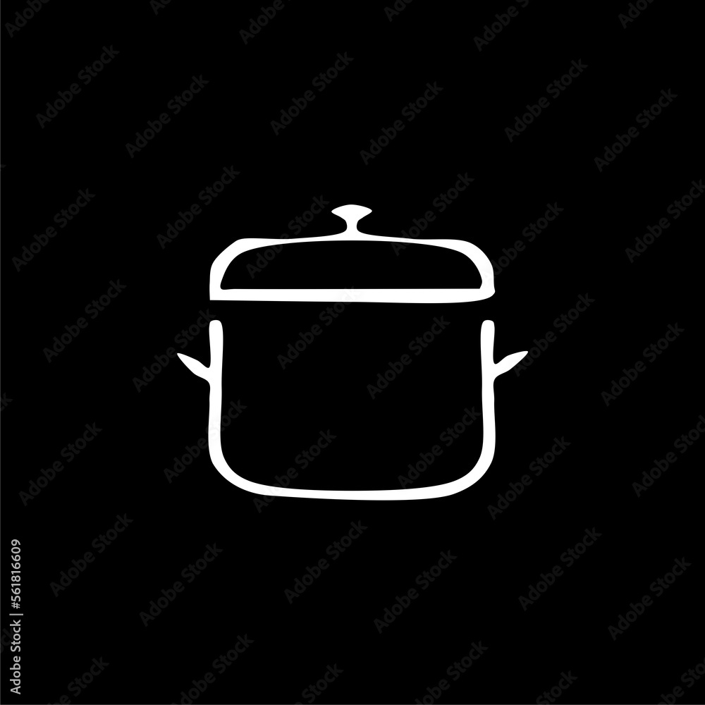 Cook pot cooking glyph icon isolated on black background. Cook pot cooking glyph icon isolated on black background.
