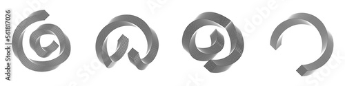 Set of impossible shapes. Optical Illusion.Minimal geometric logo. Vector illustration EPS 10