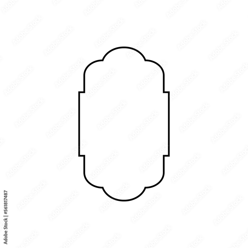 Islamic windows and arches with modern boho design, moon, mosque dome and lanterns Islamic windows and arches with modern boho design, moon, mosque dome and lanterns