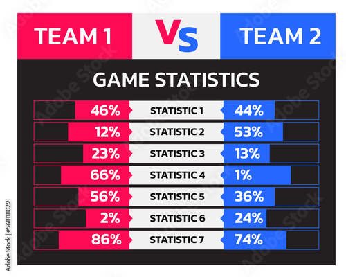 sport statistic comparison template. data comparison template. vector illustration.