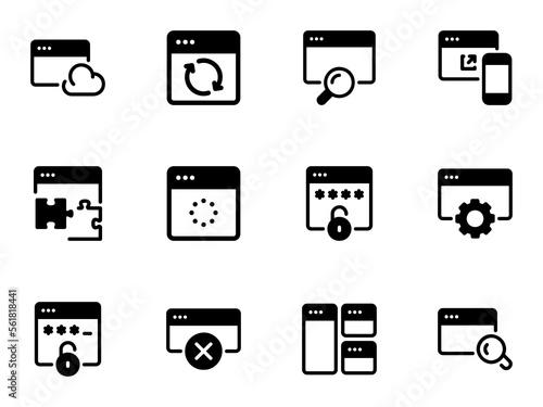 Flat illustration on a theme browser