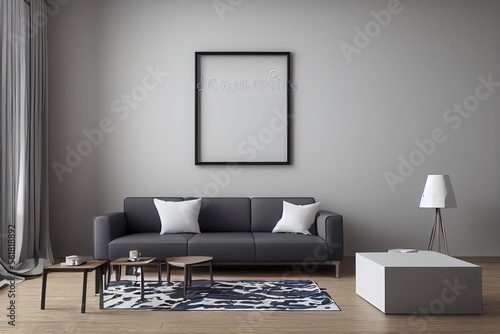 Modern living room with a Asthetic Photoframe