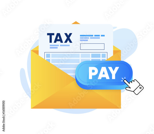 Subscription Payment 3d vector icon. Message with a monthly payment invoice for a registered member and with recurring payment icon. Tax pay date. Vector illustration.