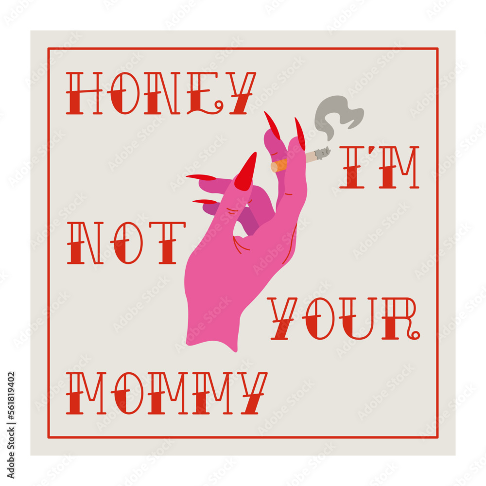 Feminist bad valentine gift card. Cynical sassy phrase. Cute pink