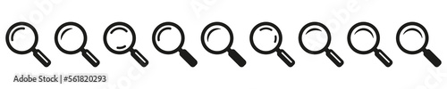 Magnifying glass icon, vector magnifier icon, loupe sign. Search icon. 