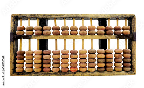 Ancient Chinese wooden abacus photo