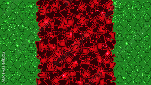 Casino background with poker cards elements, vector illustration