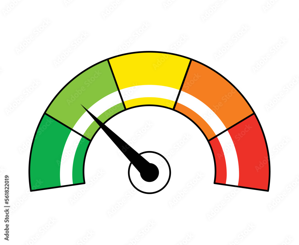 Speedometer round panel. Power measuring gauge with dial showing ...