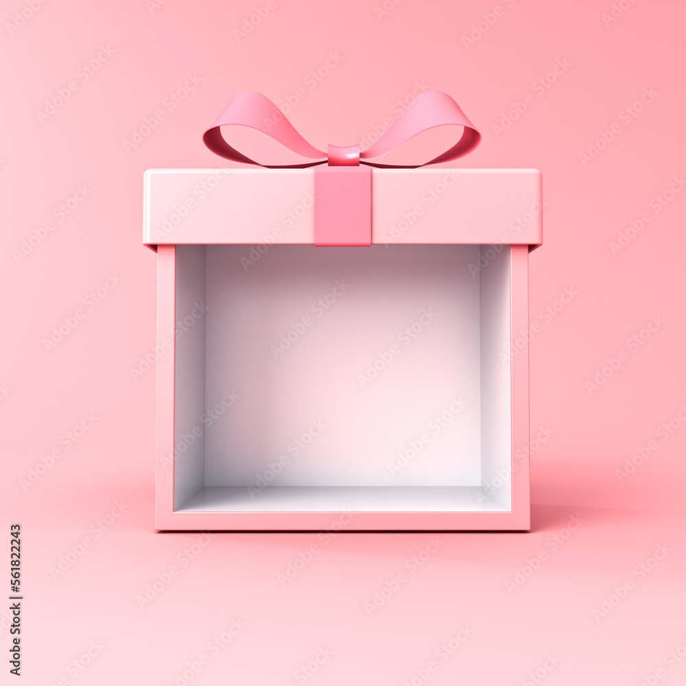 Sweet pink product display gift box or blank exhibition booth present ...