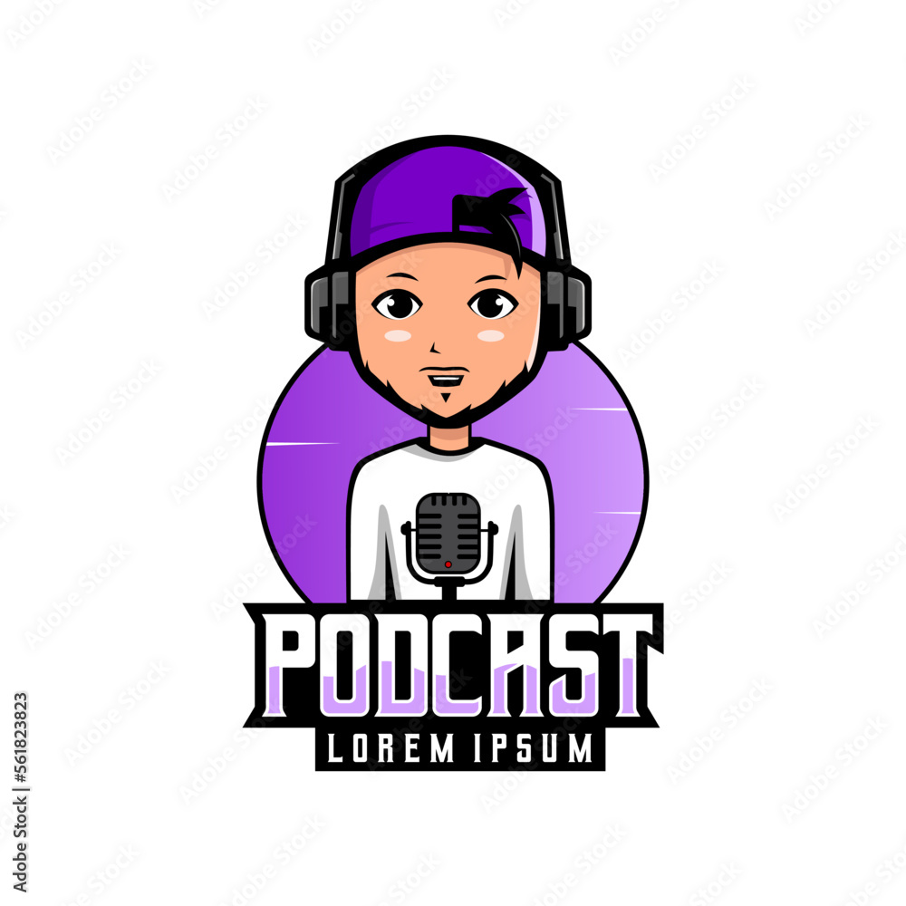 Bearded man use Mic for podcasts, games, sports Bearded man use Mic for podcasts, games, sports