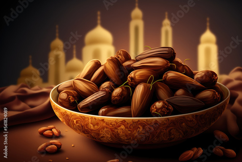 Dates or dates palm fruit is a nutritious snack. a collection of numerous dates in a bowl, various types of raw, ripe dates, with a background made of concrete, Ramadan is customary, delicious, and he photo