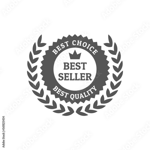 Best seller badge logo icon design laurel. Best seller vector isolated white background. EPS 10 