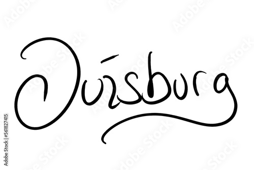 Duisburg, handwritten black on white 
