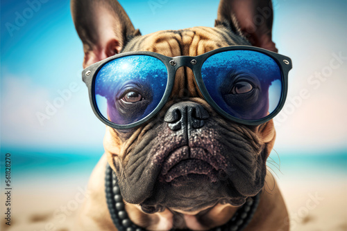 Cooler Hund mit Sonnbrille - Generative AI
