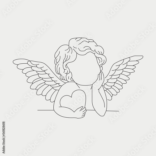 angel with heart vector