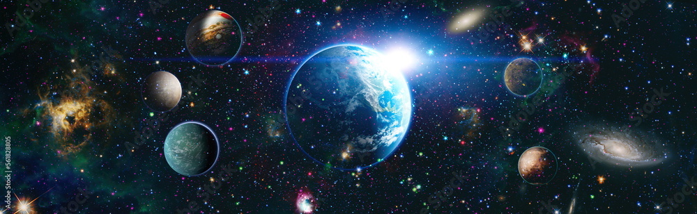 Planet and galaxy in a free space. Elements of this image furnished by NASA . Planet and galaxy in a free space. Elements of this image furnished by NASA .