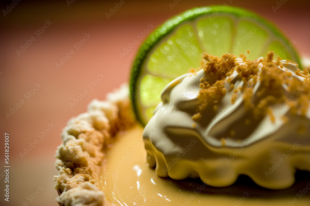 key lime pie macro illustration made by generative ai key lime pie macro illustration made by generative ai