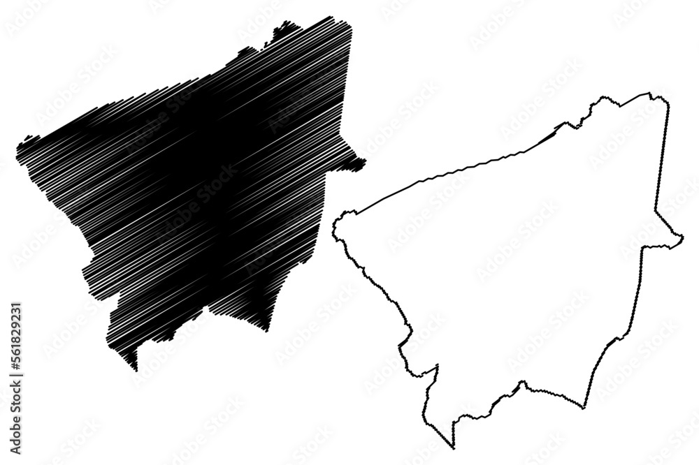 Eunapolis municipality (Bahia state, Municipalities of Brazil, Federative Republic of Brazil) map vector illustration, scribble sketch Eunápolis map