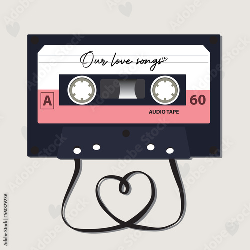 Our love songs cassette vector illustration