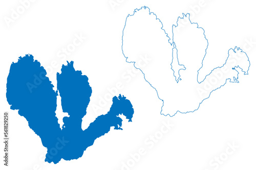 Lake Laguna (Republic of the Philippines) map vector illustration, scribble sketch Laguna de Bay or Lawa ng Bay map