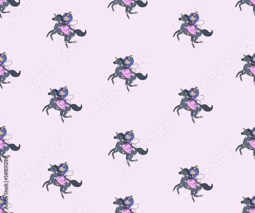Trendy seamless pattern fairy unicorn, great design for any purposes.
