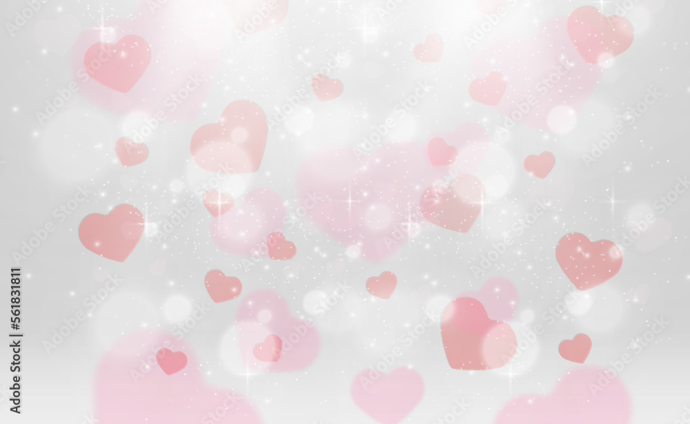 Hearts Falling on Background

