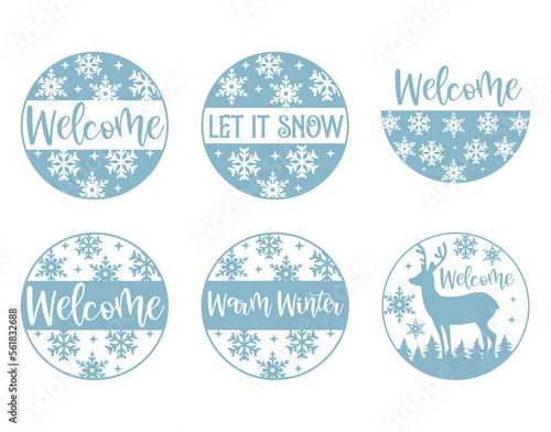 Snow Flurries Round sign bundle