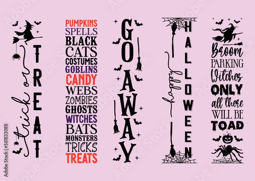 Halloween Fall Porch Sign or vertical sign bundle.