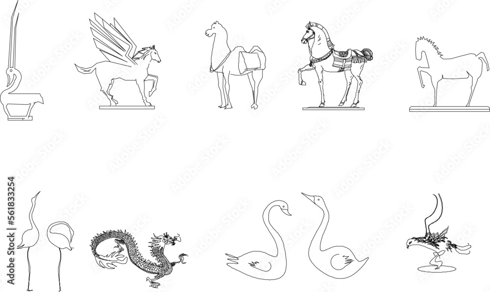 sketch vector illustration of an ancient mythological animal