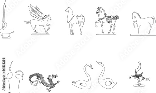 sketch vector illustration of an ancient mythological animal © TSANI