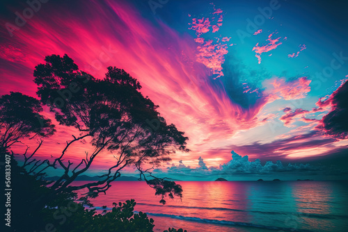 background gradient of the sky Brighten up and take in Phuket, Thailand's refreshing sky. Generative AI © 2rogan