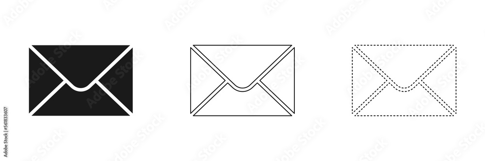 Mail icons. Envelope sign. Set of illustrations Mail icons. Envelope sign. Set of illustrations