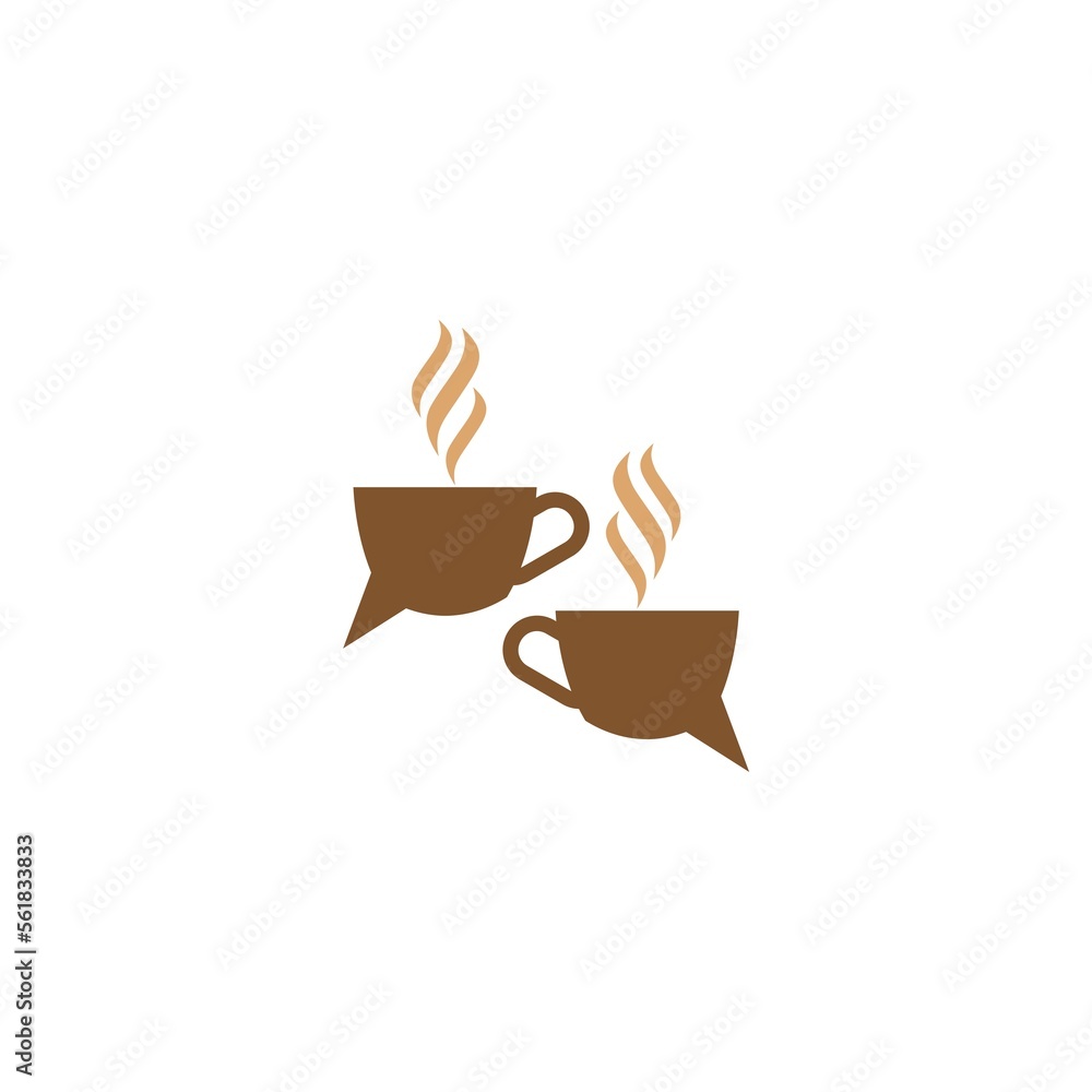 Coffee talk Logo Design icon isolated on white background Coffee talk Logo Design icon isolated on white background