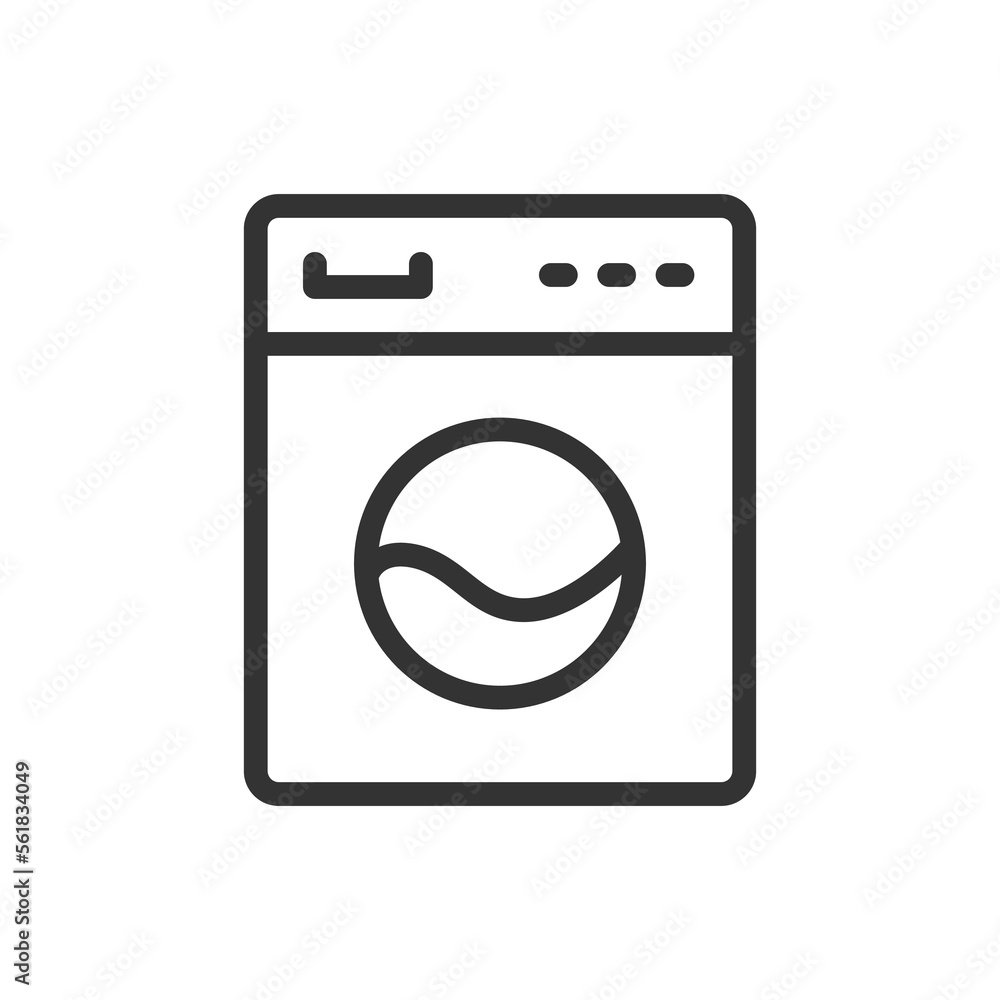 Washing machine vector icon isolated on white background. Logo element illustration Washing machine vector icon isolated on white background. Logo element illustration