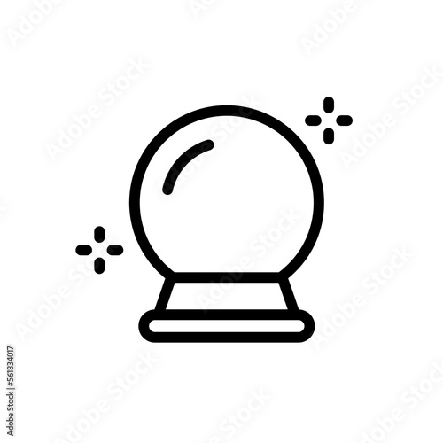 Magic crystal ball vector icon isolated on white background. Stock illustration