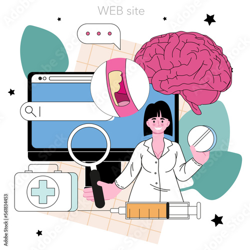 Neurologist online service or platform. Doctor examine and treat