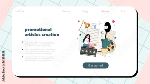 Screenwriter web banner or landing page. Playwright create