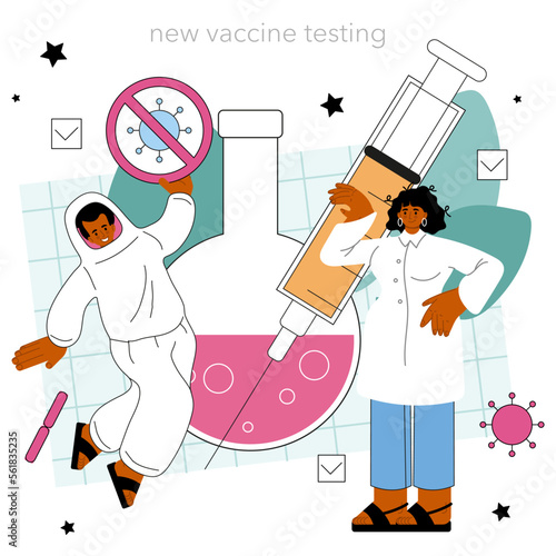 Virologist concept. Scientist studies viruses and bacteria in a laboratory.