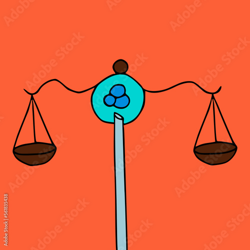 Vector illustration in doodle style concept..Fertility law and assisted reproductive technologies legal issues as surrogate rights and IVF legislation.