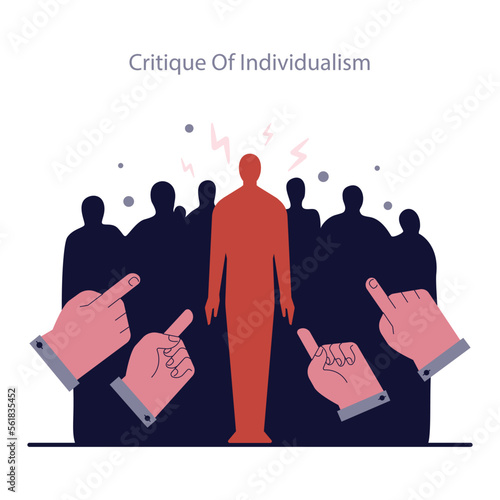 Critique of individualism. Right-wing politics ideology principle and value.