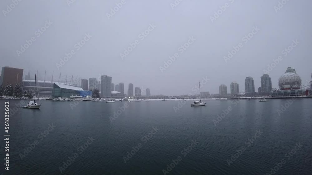 4K timelapse of Vancouver False Creek on a cloudy day with boats passing by 4K timelapse of Vancouver False Creek on a cloudy day with boats passing by