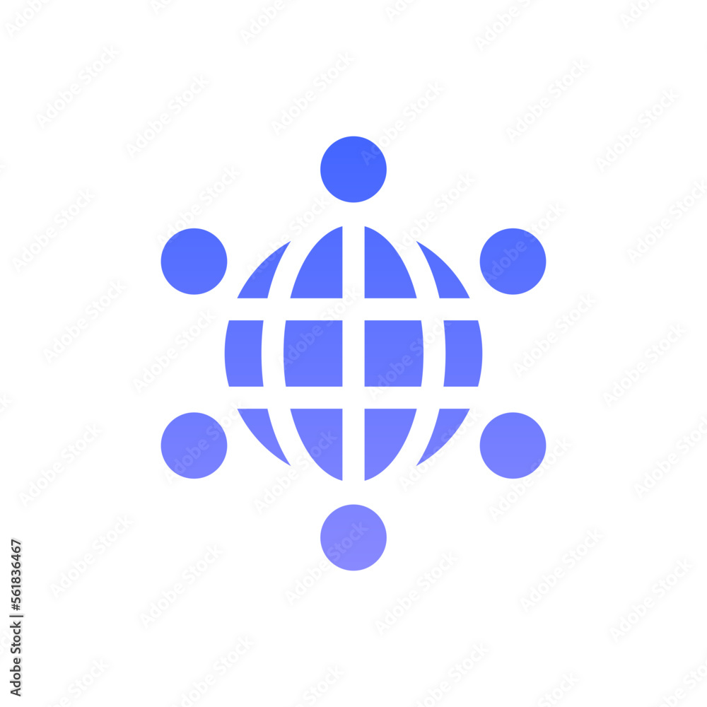 global network flat gradient icon global network flat gradient icon