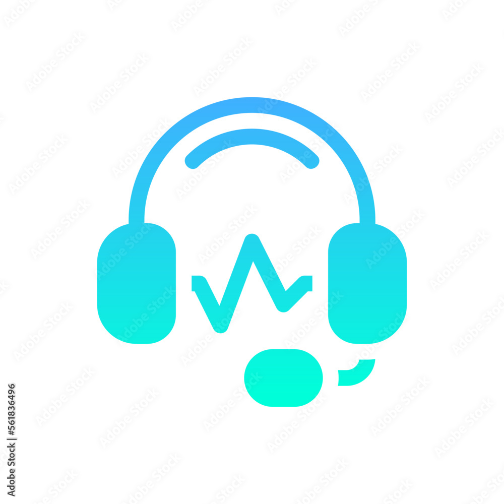 headphones flat gradient icon headphones flat gradient icon